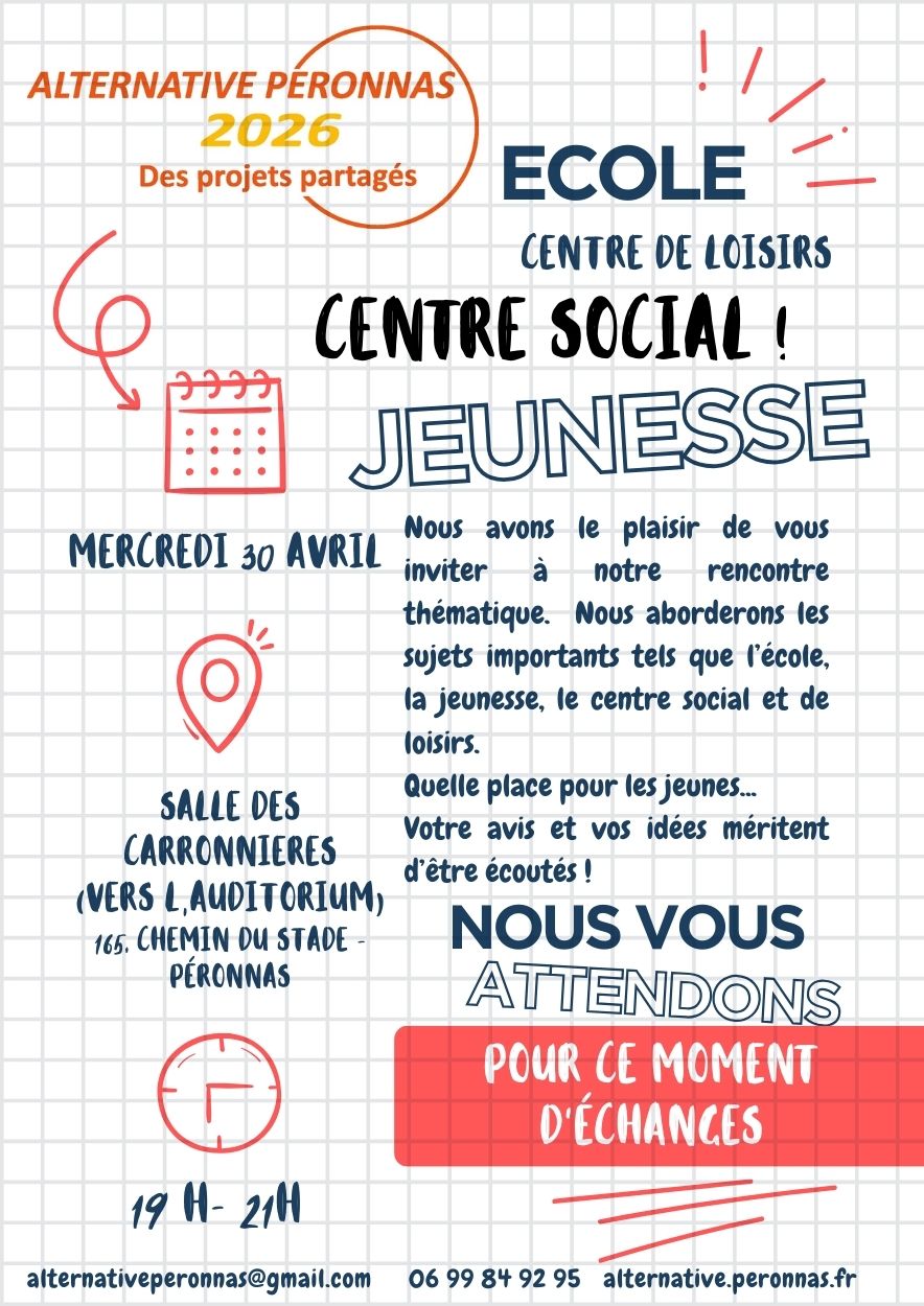 Jeunesse, centre social et de loisirs, école…